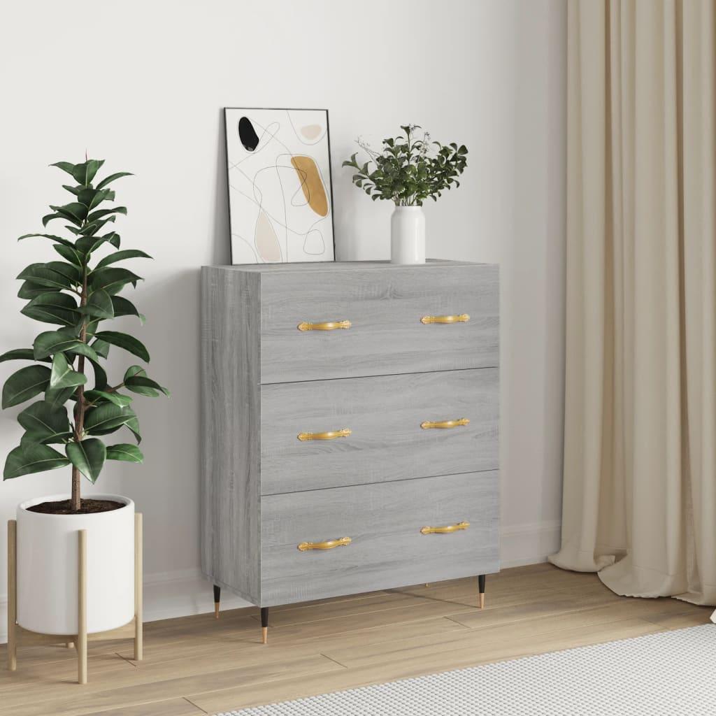 Skænk 69,5X34X90 Cm Konstrueret Træ - Grå sonoma-eg
