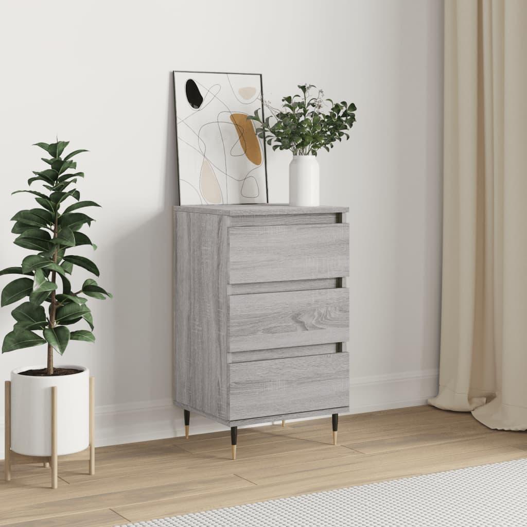 Skænk med 3 skuffer - 40×35×70 cm, grå sonoma-eg