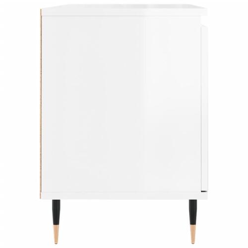 Tv-bord 104x35x50 cm konstrueret træ hvid højglans