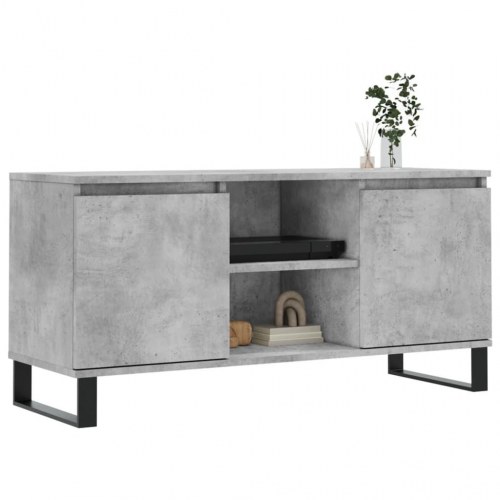 TV-bord i konstrueret træ 104 x 35 x 50 cm - betongrå