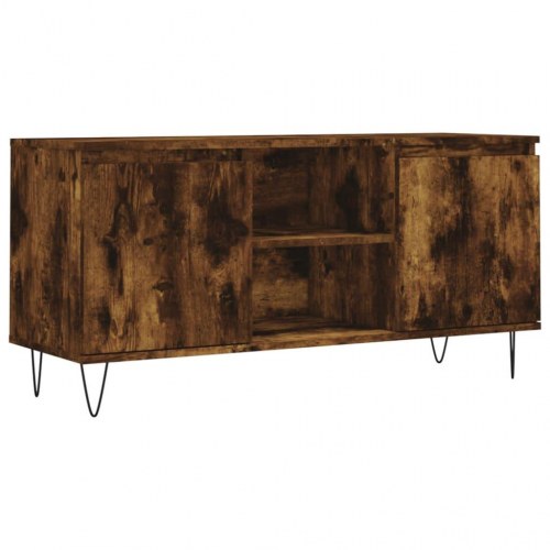 Tv-bord i konstrueret træ - 104×35×50 cm, røget egetræsfarve