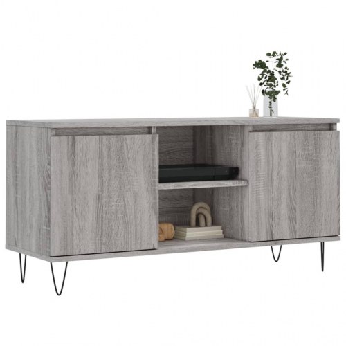 Tv-bord 104x35x50 cm konstrueret træ grå sonoma-eg