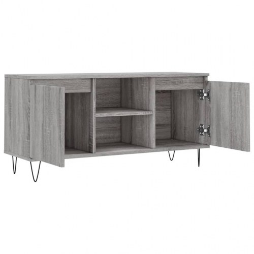 Tv-bord 104x35x50 cm konstrueret træ grå sonoma-eg