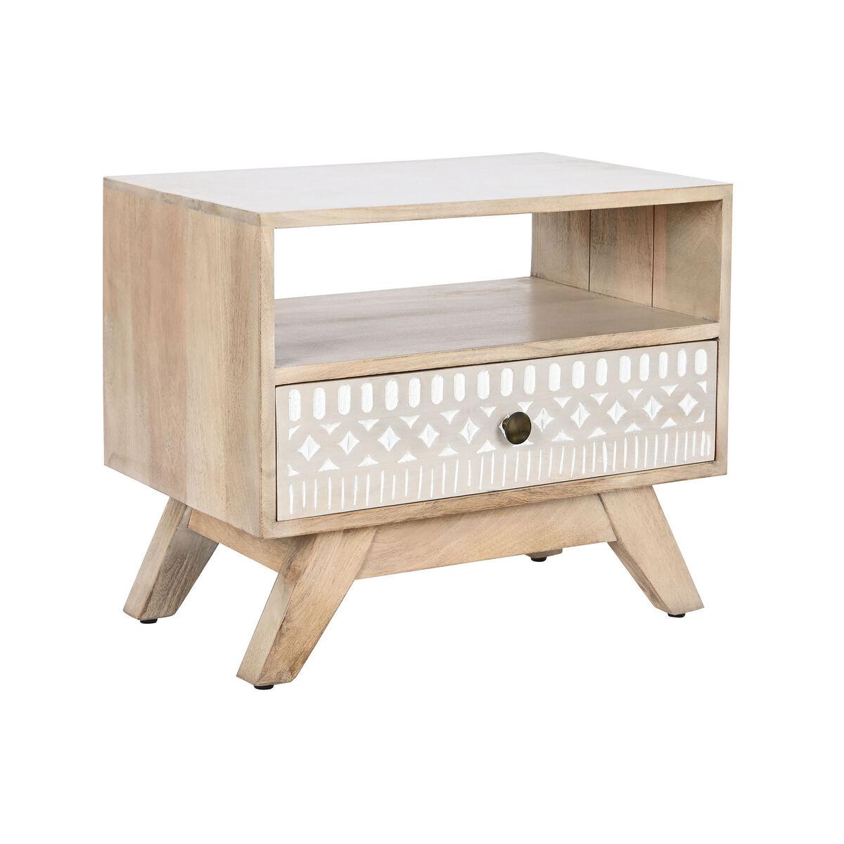 Natbord Hvid Natur Mangotræ 55 X 35 X 45 Cm