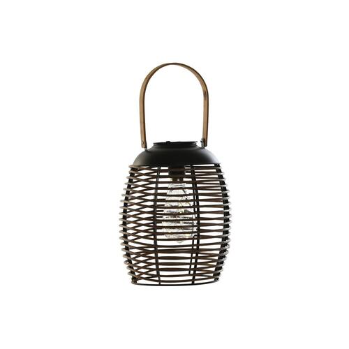 Solcellelampe Brun Sort Bambus Rattan 22 x 22 x 39 cm