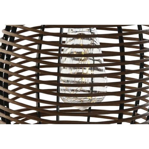 Solcellelampe Brun Sort Bambus Rattan 22 x 22 x 39 cm