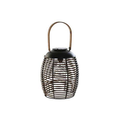 Solcellelampe Brun Sort Bambus Rattan 22 x 22 x 39 cm