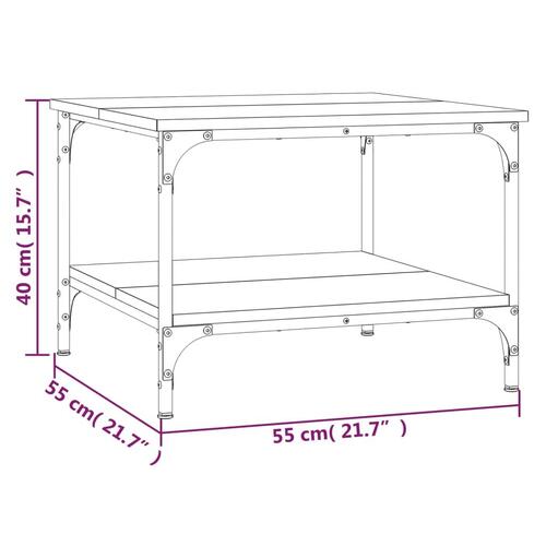 Sofabord 55x55x40 cm konstrueret træ grå sonoma-eg