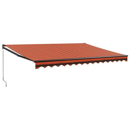 Foldemarkise 4x3 m stof og aluminium orange og brun