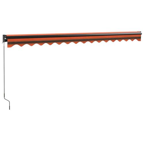Foldemarkise 4x3 m stof og aluminium orange og brun