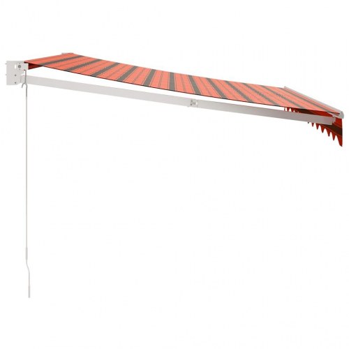 Manuel markise 3,5 x 2,5 m - orange og brune striber