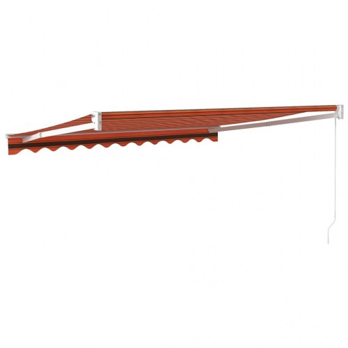 Manuel markise 3,5 x 2,5 m - orange og brune striber