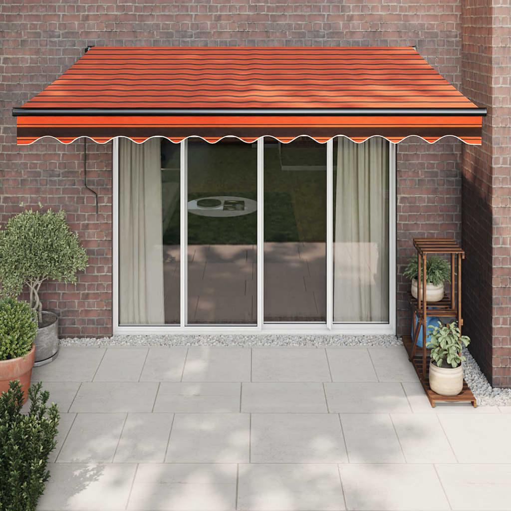 Foldemarkise 3,5x2,5 m stof og aluminium orange og brun