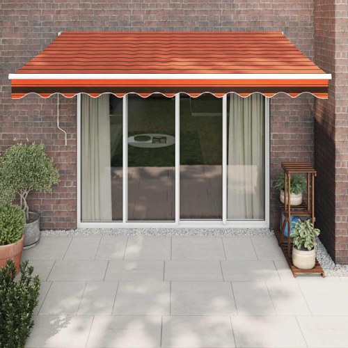 Foldemarkise 3 x 2,5 m - stof og aluminium, orange/brun