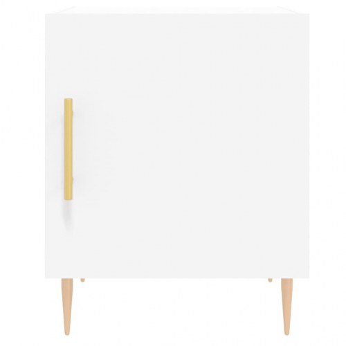 Sengeborde 2 stk. - 40×40×50 cm i hvidt konstrueret træ med skuffe og låge