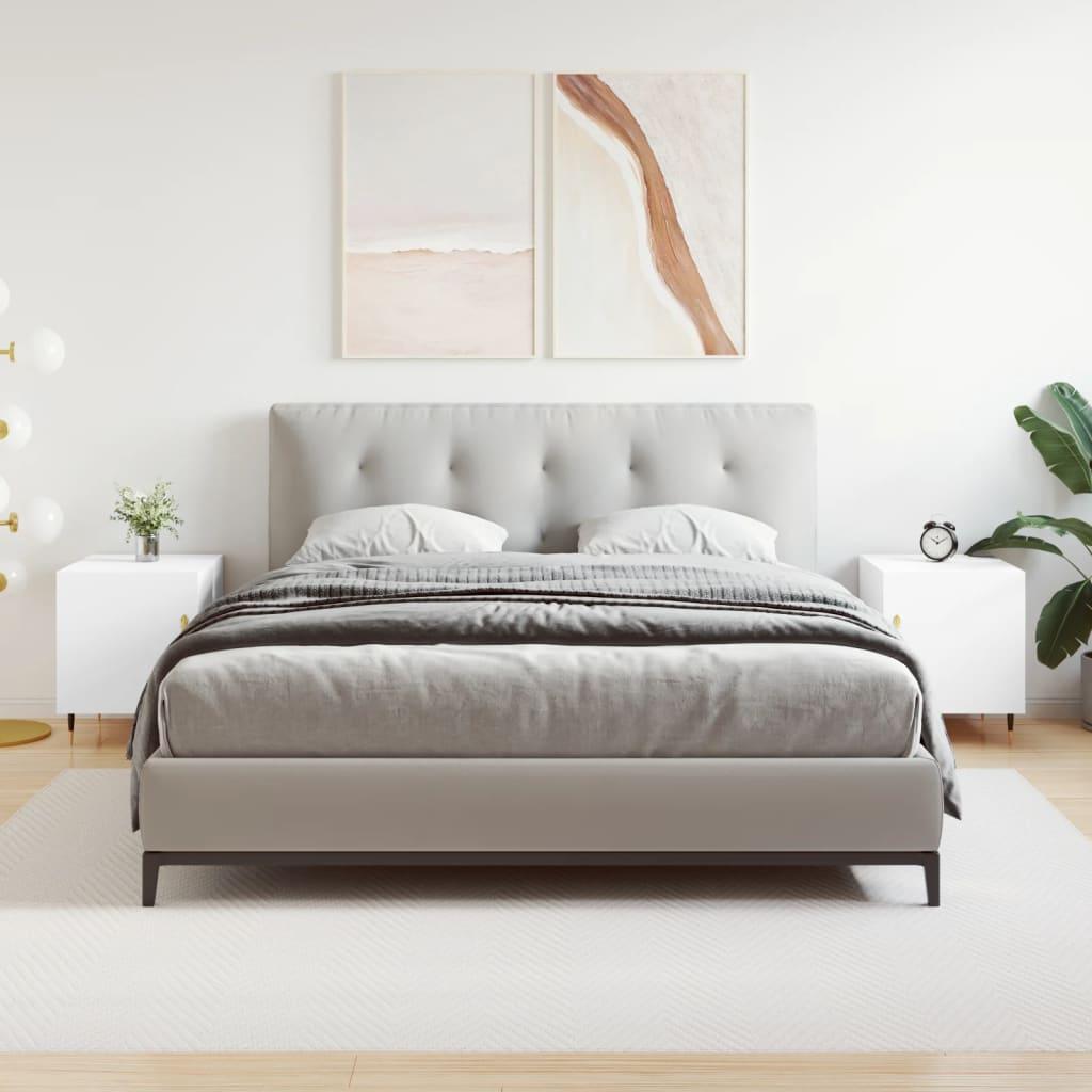 Sengeborde 2 stk. 40x40x50 cm konstrueret træ hvid billede