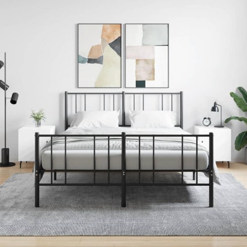 Sengeborde 2 stk. 40x40x50 cm konstrueret træ hvid højglans