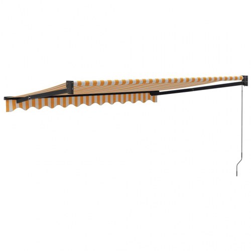 Markise med håndsving 3 x 2,5 m - gul og hvidstribet