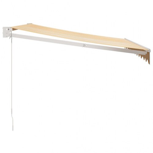 Foldemarkise manuel betjening 3x2,5 m stof aluminium gul hvid