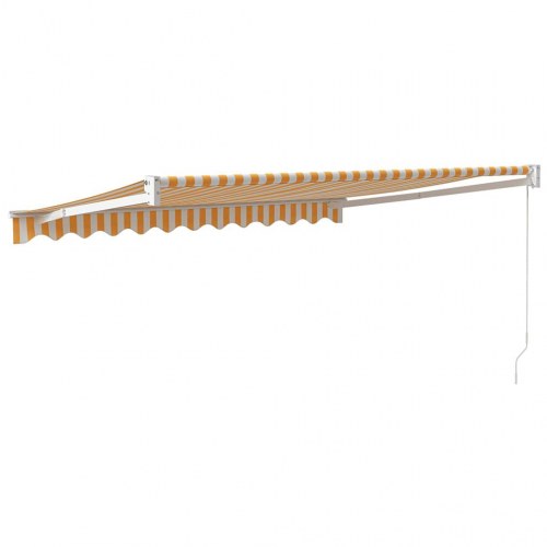 Foldemarkise manuel betjening 3x2,5 m stof aluminium gul hvid