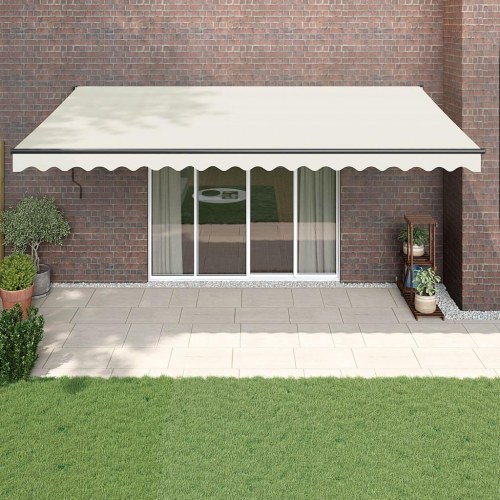Foldemarkise med manuel betjening 5 x 3 m - creme