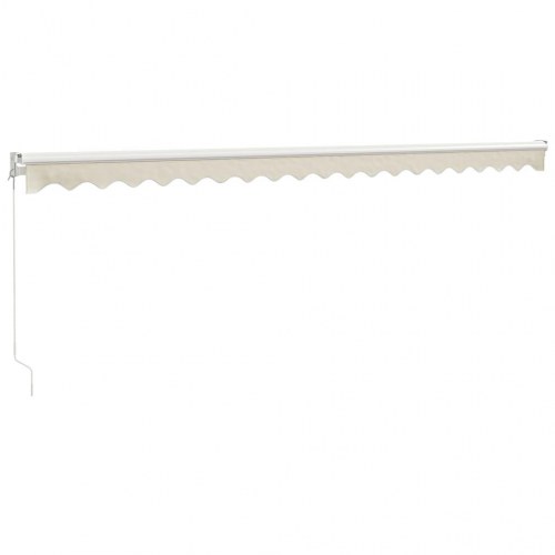 Foldemarkise manuel betjening 5x3 m stof aluminium creme