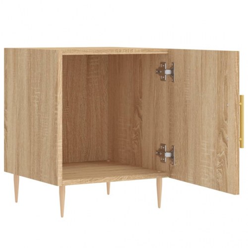 Sengeborde 2 stk. 40×40×50 cm i konstrueret træ - sonoma-eg