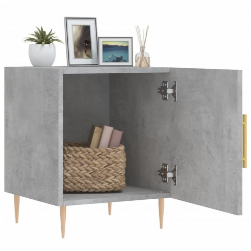 Sengeborde 2 stk. - 40 × 40 × 50 cm i konstrueret træ, betongrå