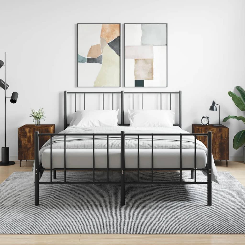 Sengeborde 2 stk. 40x40x50 cm konstrueret træ røget egetræ billede