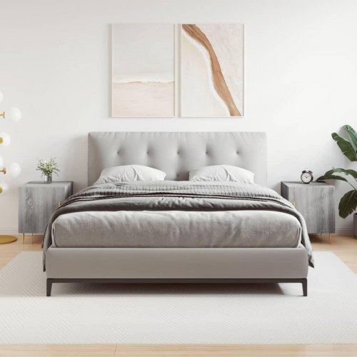 Sengeborde 2 stk. - 40×40×50 cm i grå sonoma-eg, konstrueret træ
