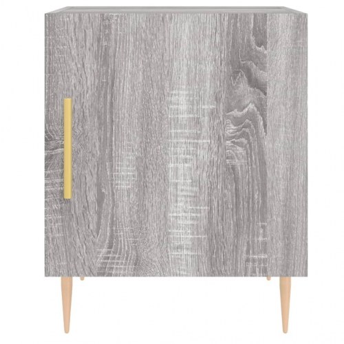 Sengeborde 2 stk. - 40×40×50 cm i grå sonoma-eg, konstrueret træ