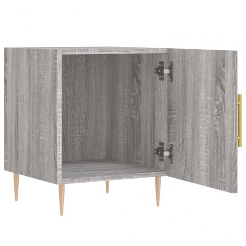 Sengeborde 2 stk. - 40×40×50 cm i grå sonoma-eg, konstrueret træ
