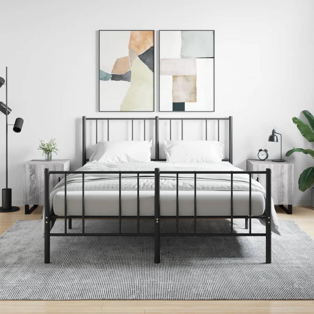 Sengeborde 2 stk. 40x40x50 cm konstrueret træ grå sonoma-eg