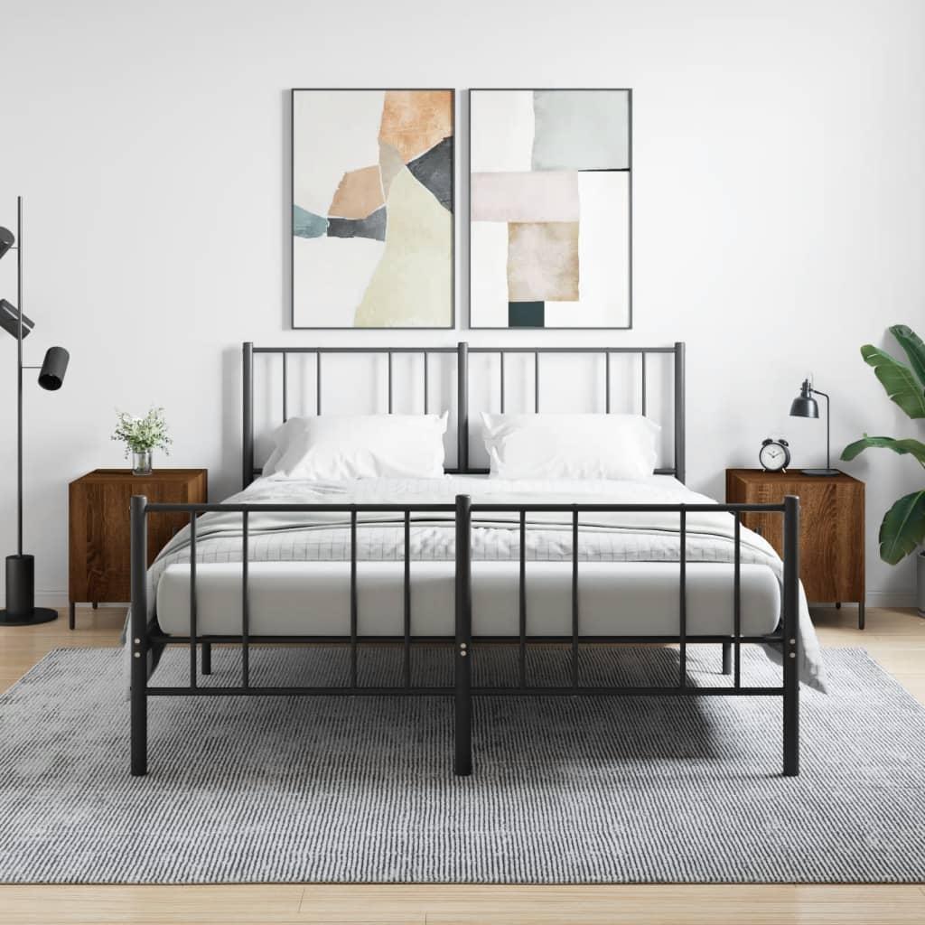 Sengeborde 2 stk. 40x40x50 cm konstrueret træ brunt egetræ billede