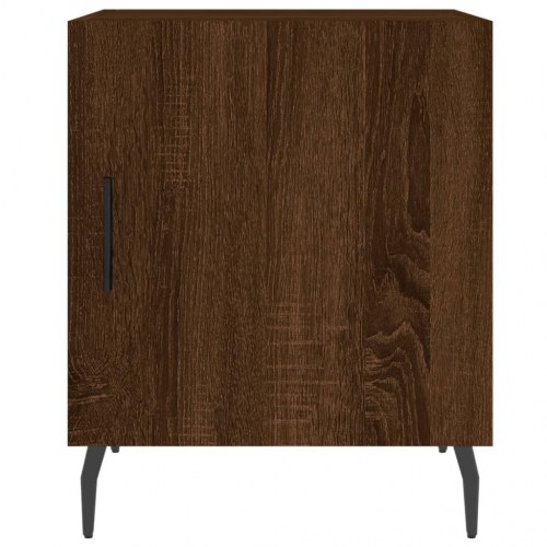Sengeborde 2 stk. 40x40x50 cm konstrueret træ brunt egetræ