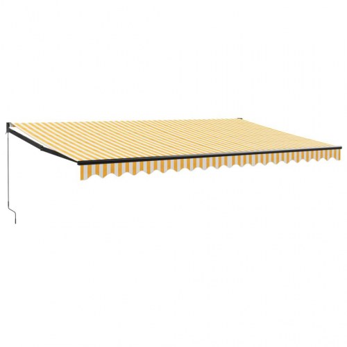 Foldemarkise 5x3 m stof og aluminium gul og hvid