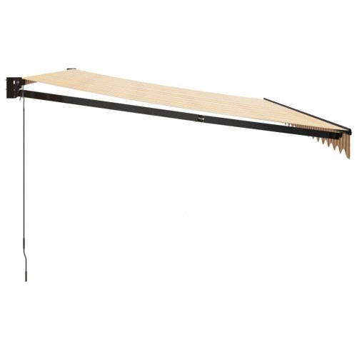 Foldemarkise 5x3 m stof og aluminium gul og hvid