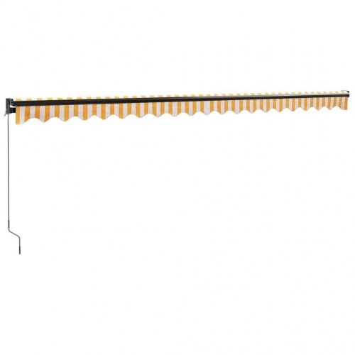 Foldemarkise 5x3 m stof og aluminium gul og hvid