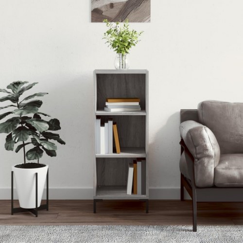 Skænk 34,5×32,5×90 cm i grå sonoma-eg - konstrueret træ