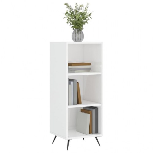 Hyldeskab 34,5x32,5x90 cm konstrueret træ hvid højglans