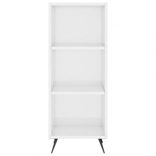 Hyldeskab 34,5x32,5x90 cm konstrueret træ hvid højglans