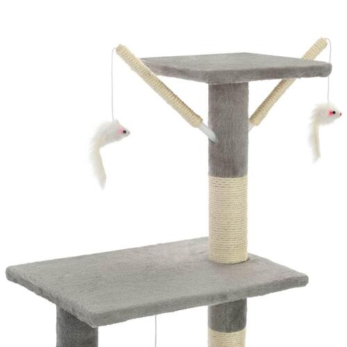Kradsetræ til katte med sisal-kradsestolper 138 cm grå