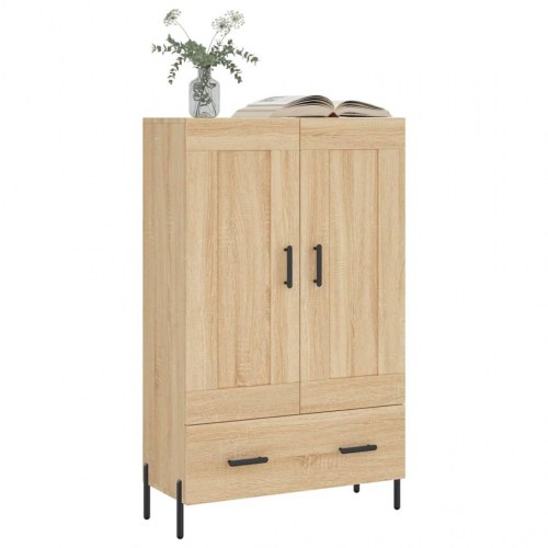 Skab med låger og skuffe 69,5×31×115 cm - konstrueret træ i sonoma-eg