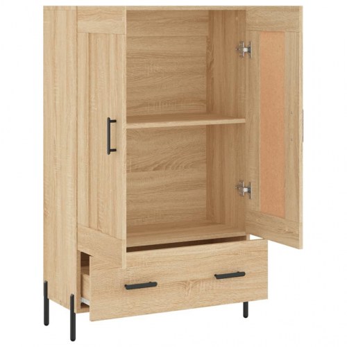 Skab med låger og skuffe 69,5×31×115 cm - konstrueret træ i sonoma-eg