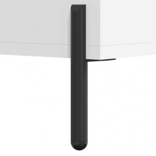 Skab med låger og skuffe - 69,5 × 31 × 115 cm, hvid konstrueret træ