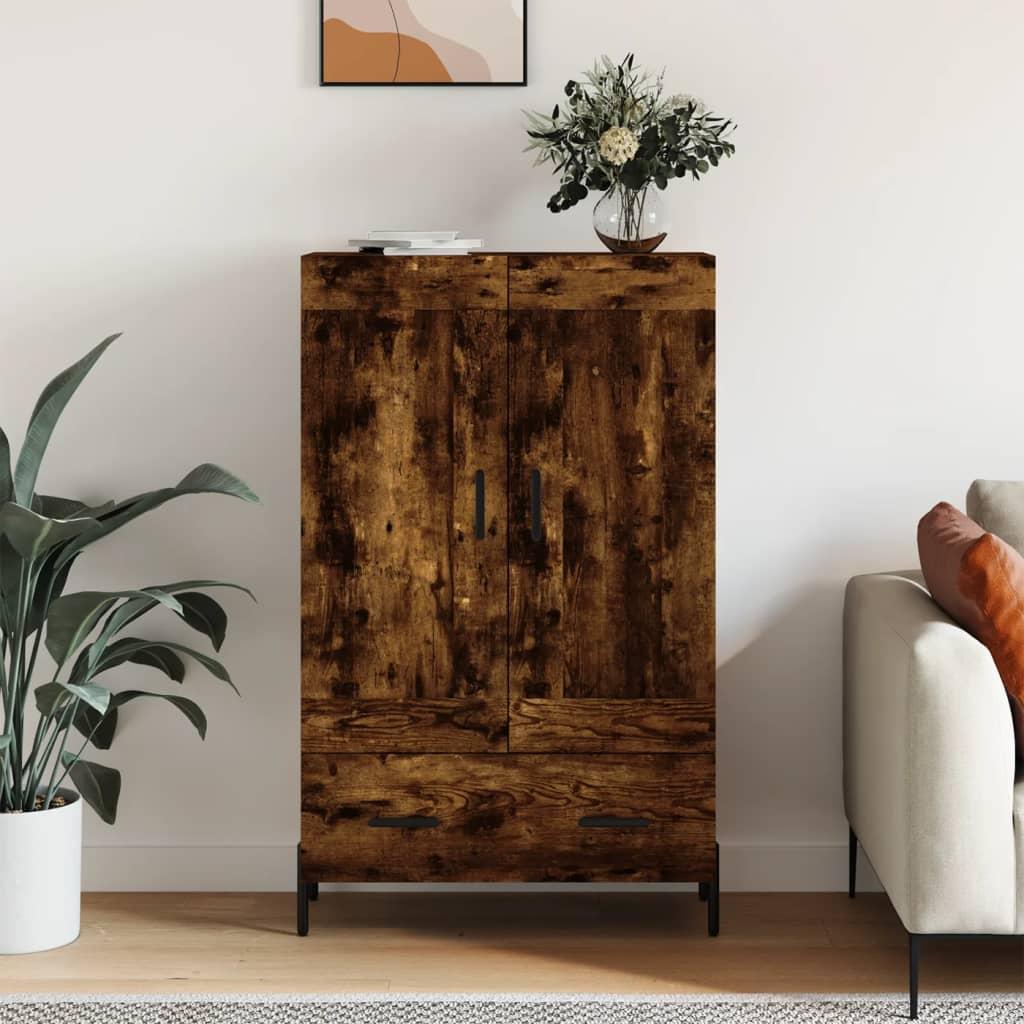 Skab med skuffer 69,5×31×115 cm - konstrueret træ, røget sonoma-eg