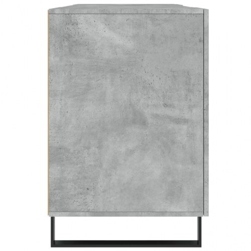 Skrivebord 140×50×75 cm i konstrueret træ - betongrå med opbevaring