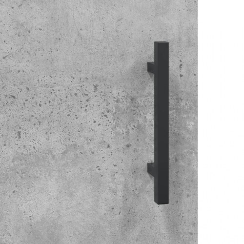 Skrivebord 140×50×75 cm i konstrueret træ - betongrå med opbevaring