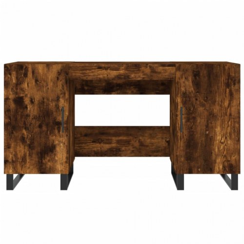 Skrivebord 140x50x75 cm konstrueret træ røget egetræsfarve