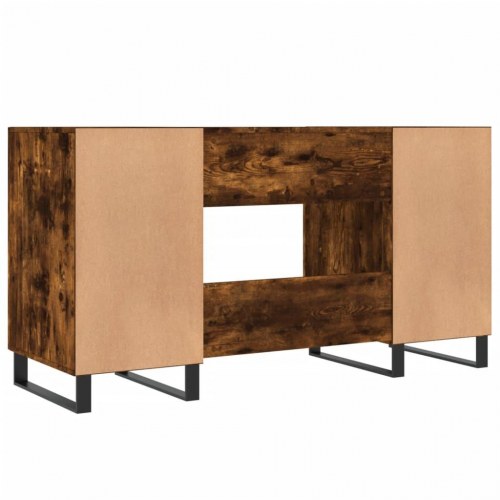 Skrivebord 140x50x75 cm konstrueret træ røget egetræsfarve